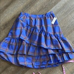Anthropologie Asymmetrical Blue Plaid Skirt NWT